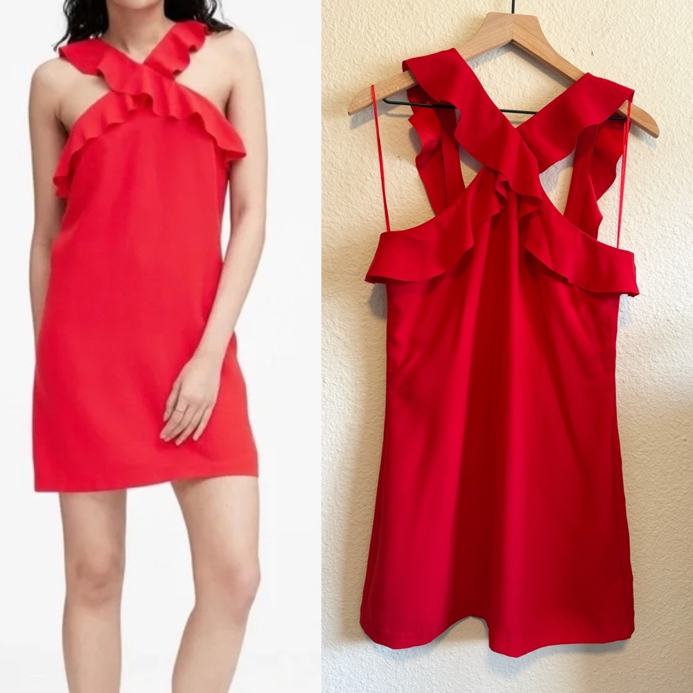 Banana Republic Vibrant Red Cross-Back Dress-Size 6